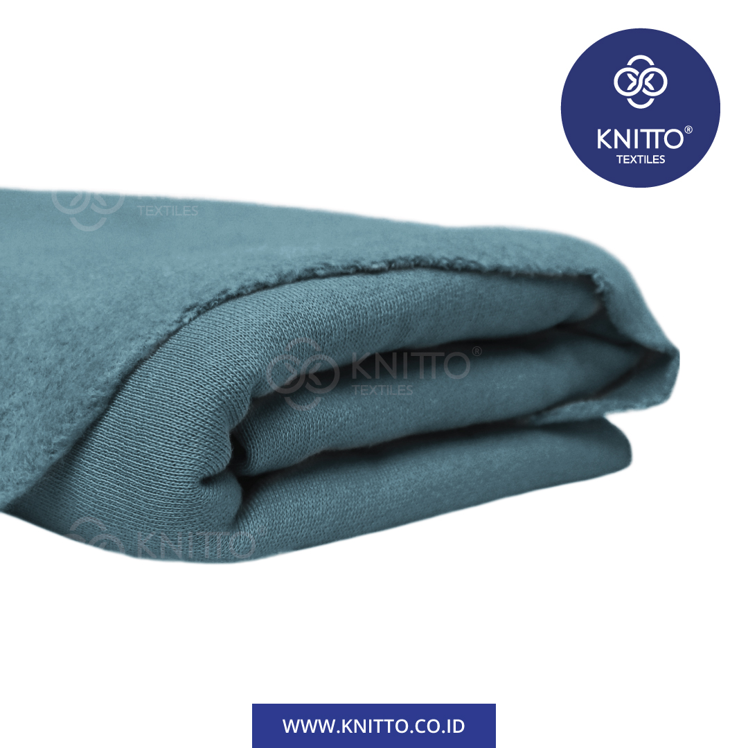 Bahan Combed Fleece Mineral Blue 1