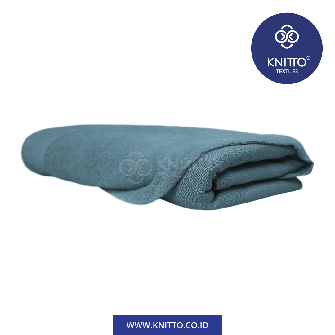 Bahan Combed Fleece Mineral Blue 2