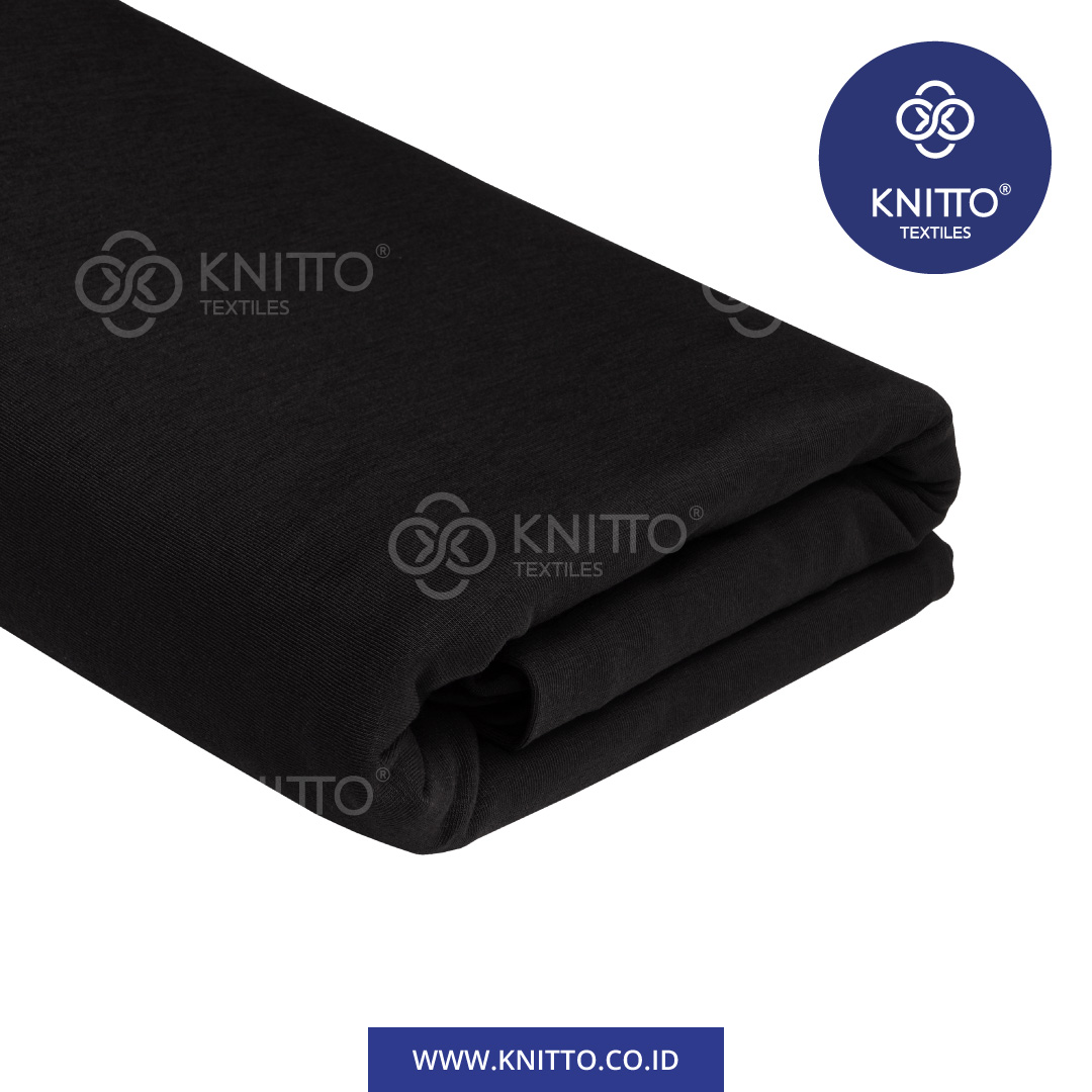 COTTON COMBED 40S SPANDEX JET BLACK EVO 1