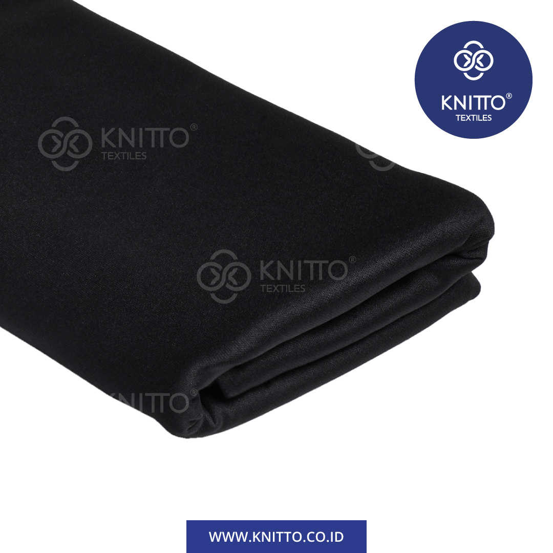 COTTON POLY DOUBLE FACE JET BLACK 1