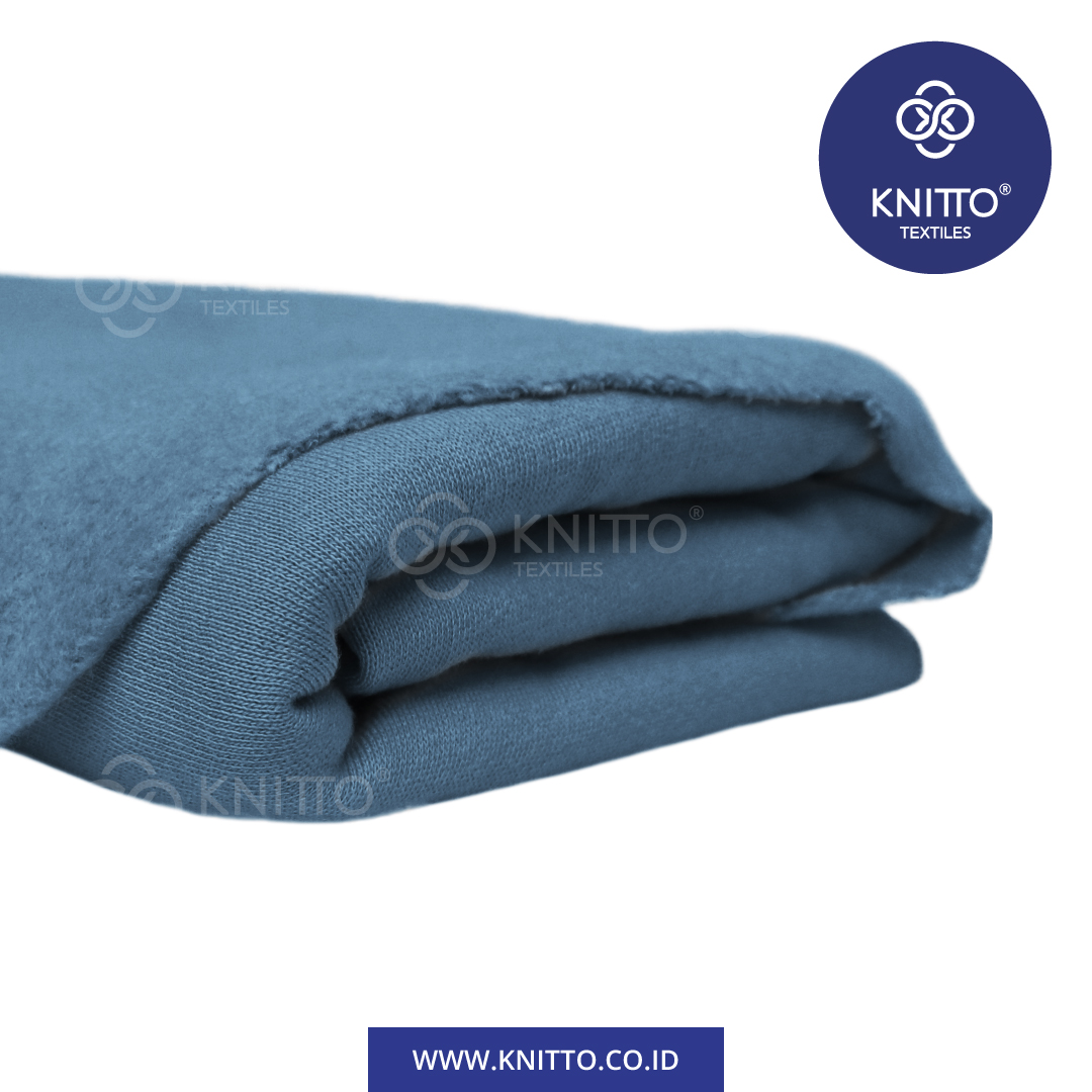HEAVY COTTON COMBED FLEECE STEEL BLUE 1