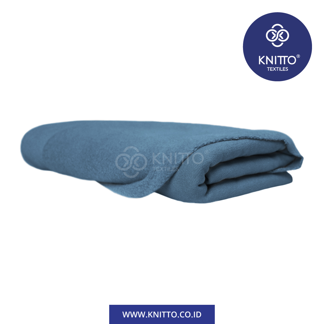 HEAVY COTTON COMBED FLEECE STEEL BLUE 2