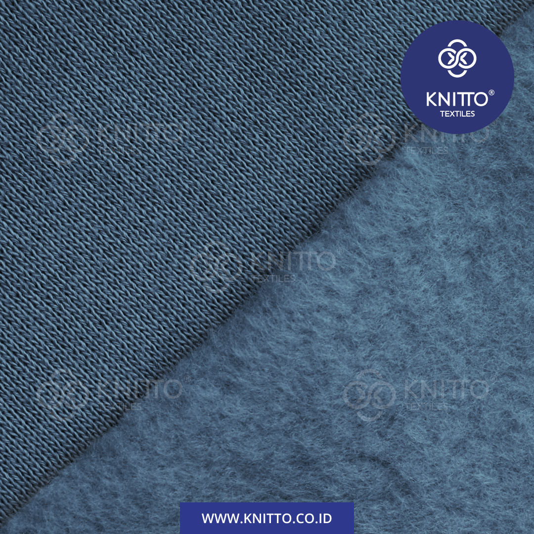 HEAVY COTTON COMBED FLEECE STEEL BLUE 3